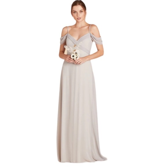 NWT Birdy Grey SPENCE Bridesmaid CONVERTIBLE Pocket Maxi  Dress Dove Gray M - Picture 1 of 13